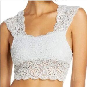 Free‎ People Chase Me Lace Pullover Brami Crop Top Large NWT